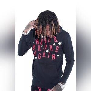 Men's Never Broke Again Monkey Stars Black Hoodie s XL